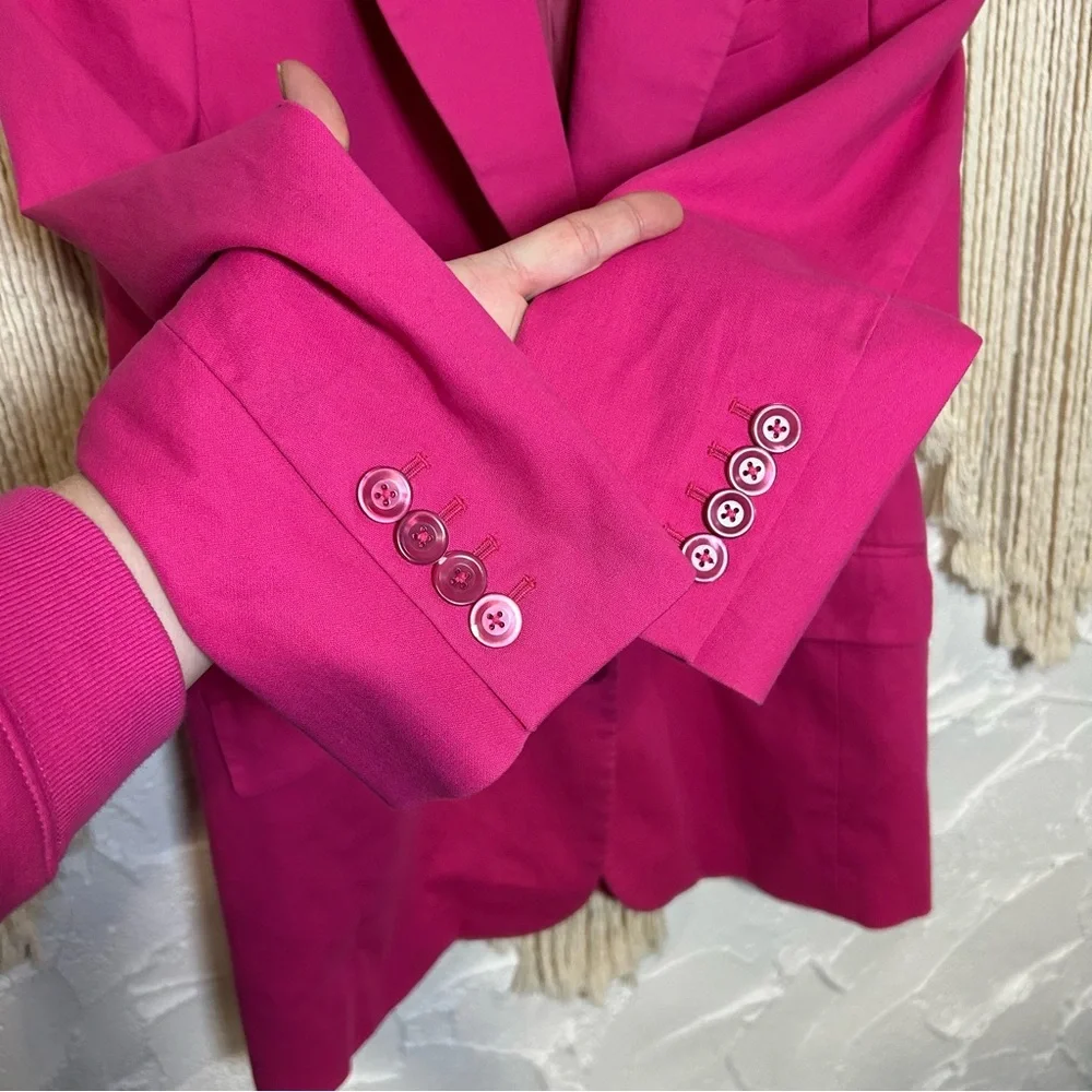 Aritzia Babaton fuchsia oversized blazer 100% Cotton Women’s Size Small - Picture 11 of 16